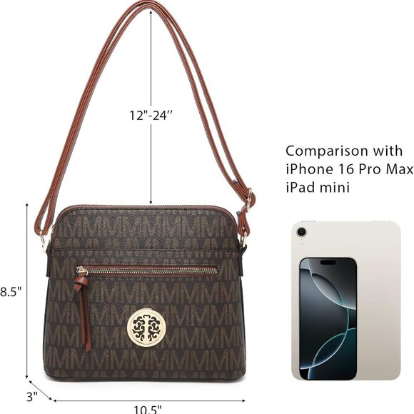 Womens Fashion Crossbody Bag Medium Shoulder Purse with Adjustable Strap Multi P - Picture 7 of 7